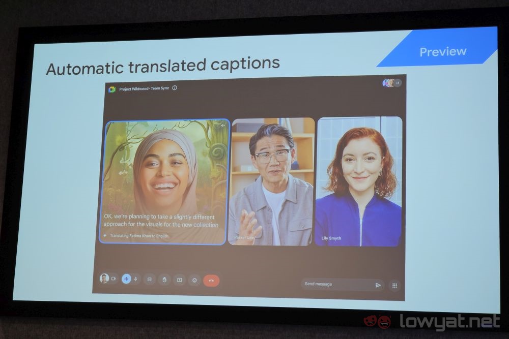 Google Duet AI automatic translated captions
