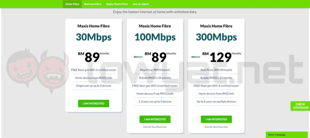Maxis Reseller lists new fibre pricing