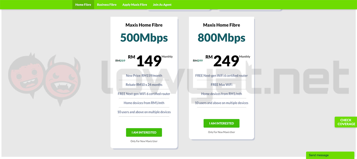 Maxis Reseller lists new fibre pricing