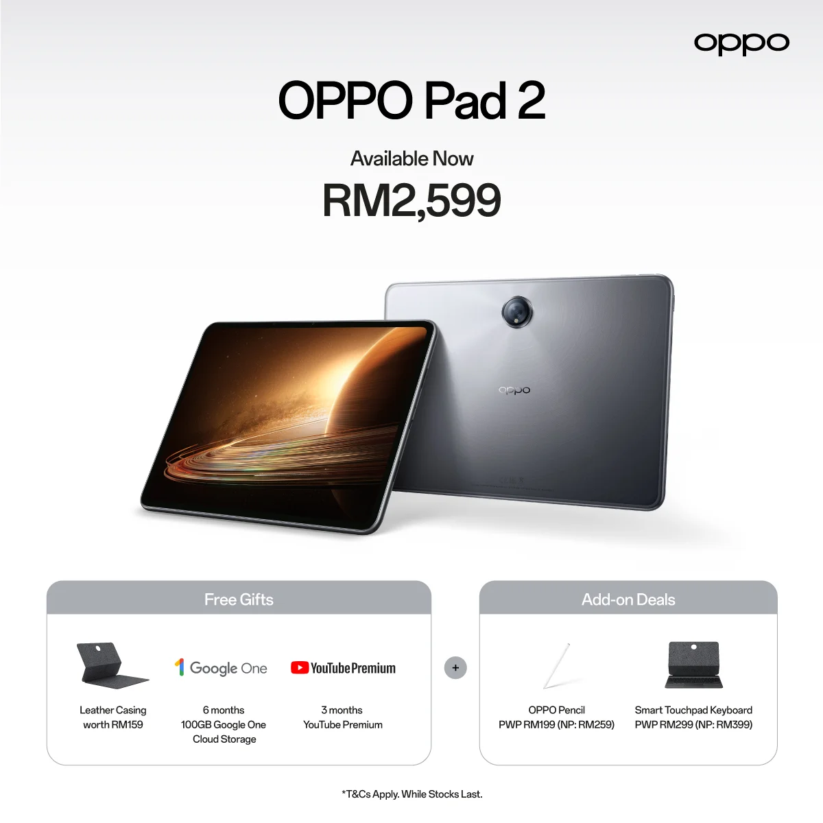 OPPO Pad 2 Launches Globally; In Malaysia For RM2,599 