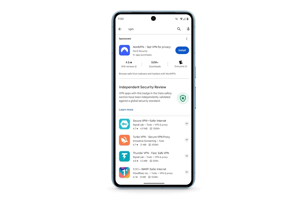 Google Independent Security Review badge VPN