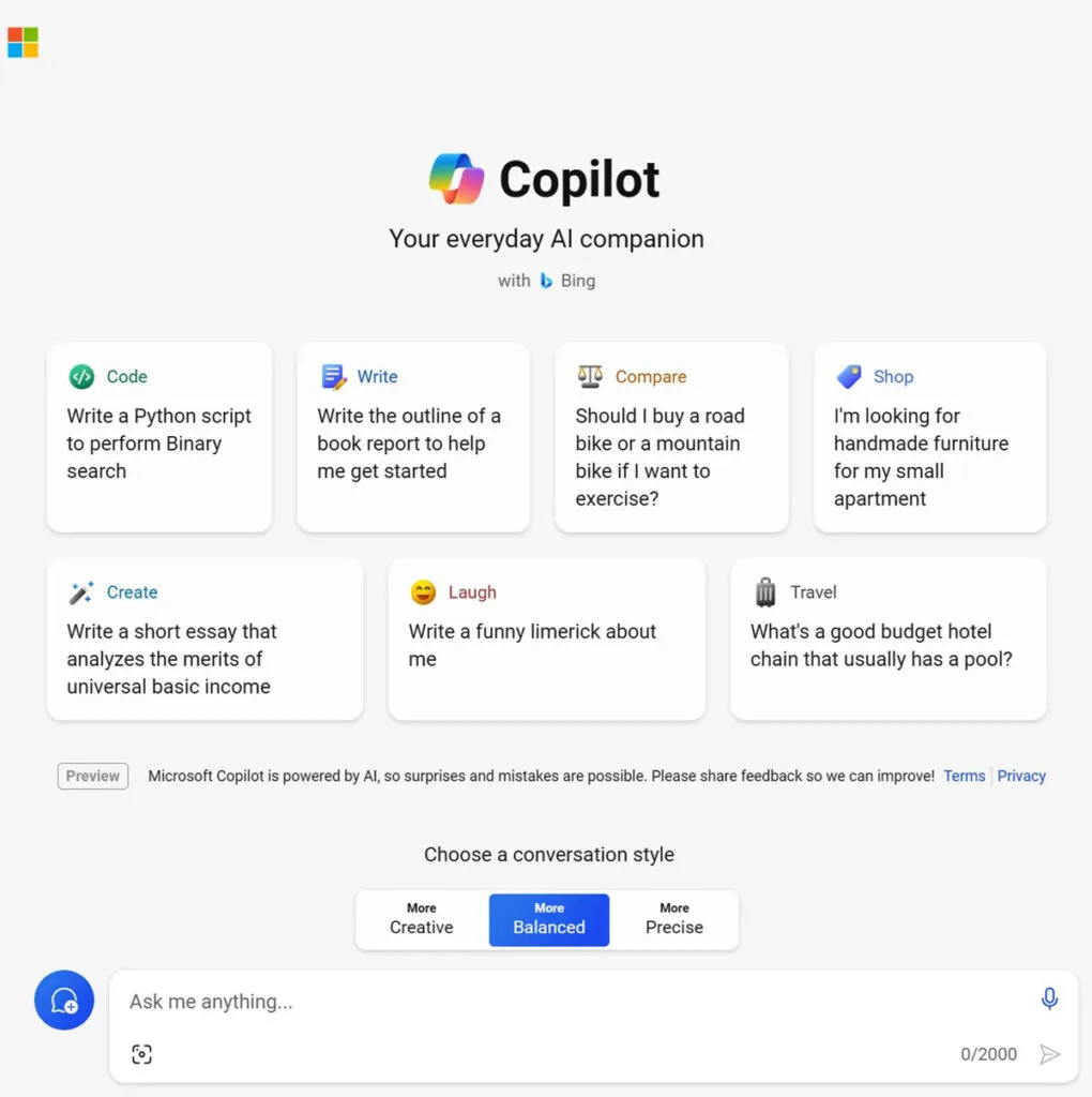 Microsoft Bing Chat rebrand to Copilot