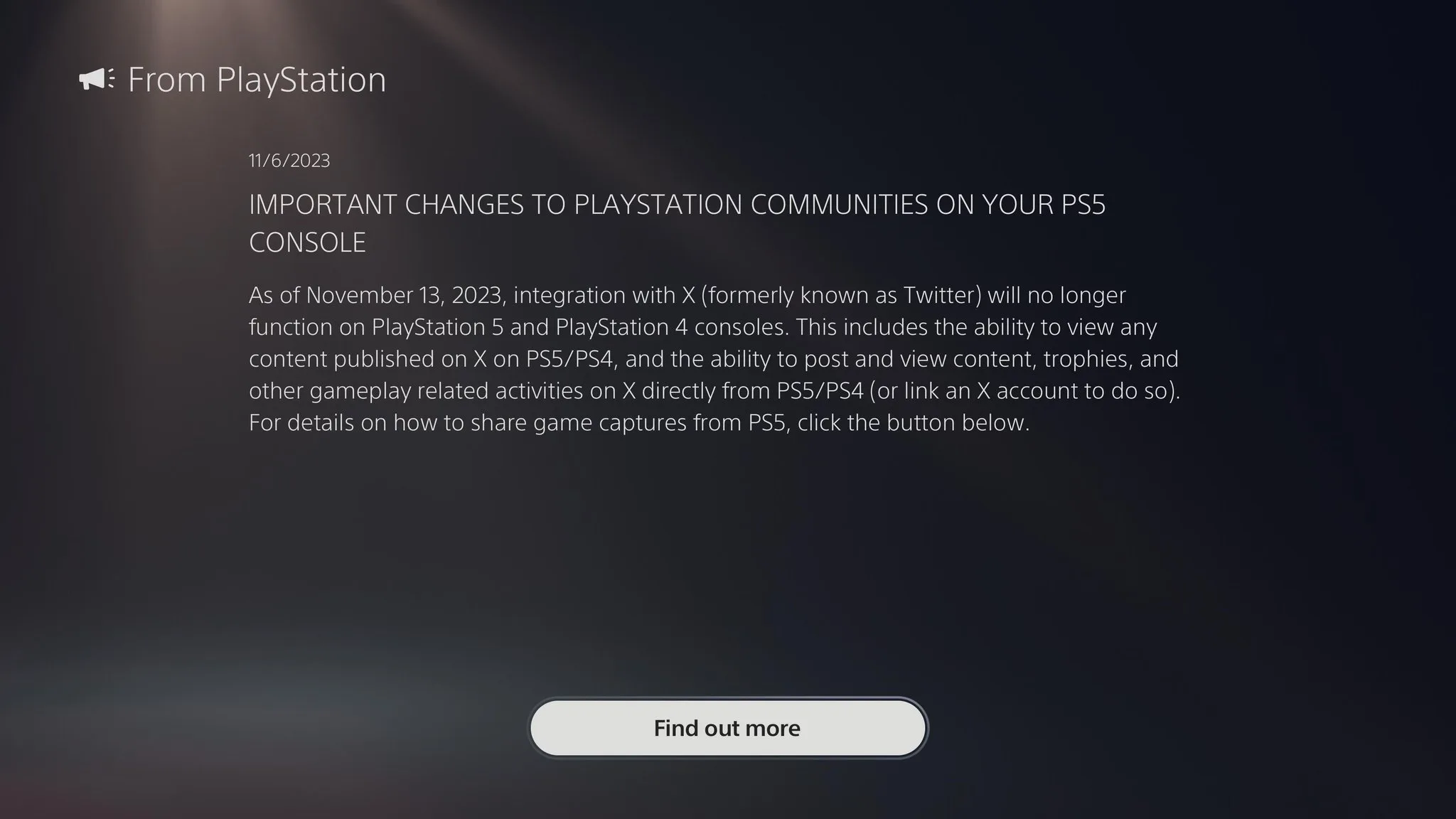 Sony PlayStation 4 5 remove X integration
