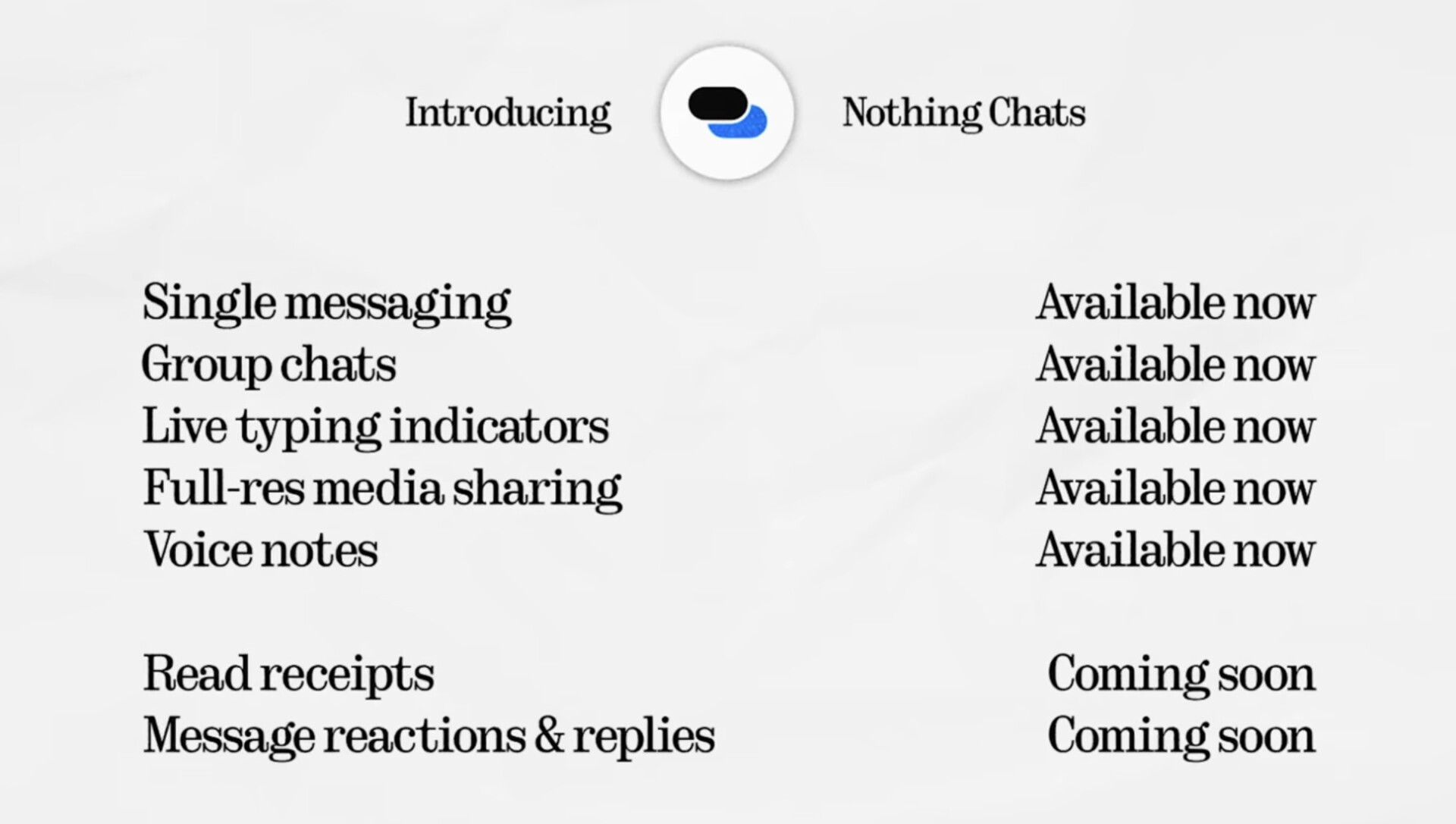 nothing chats imessage
