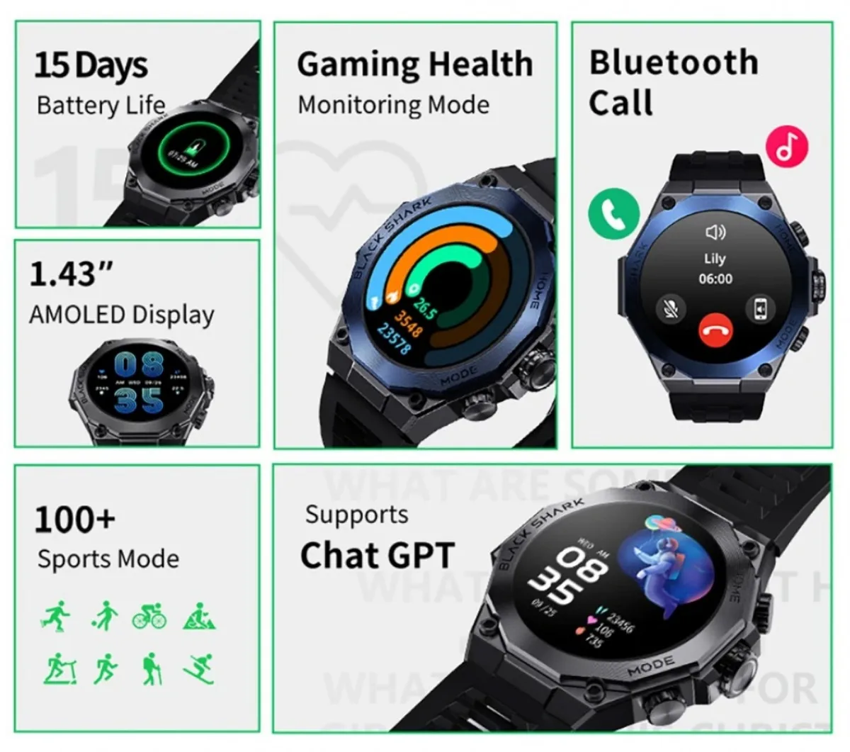 Black Shark S1 Pro smartwatch Malaysia