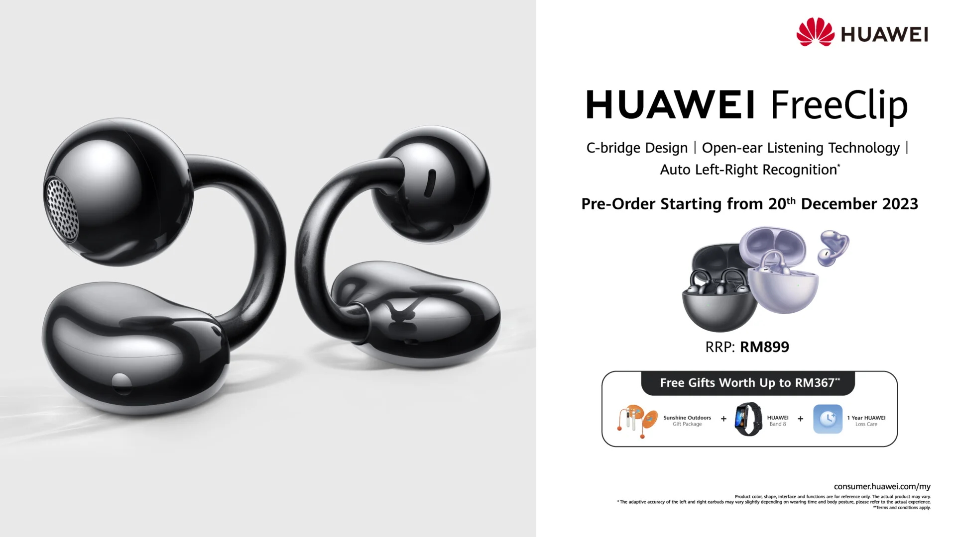 Huawei FreeClip Earbuds Officially Arrive In Malaysia With RM899
