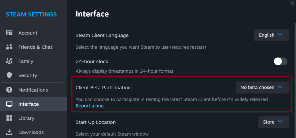 Steam Beta Client