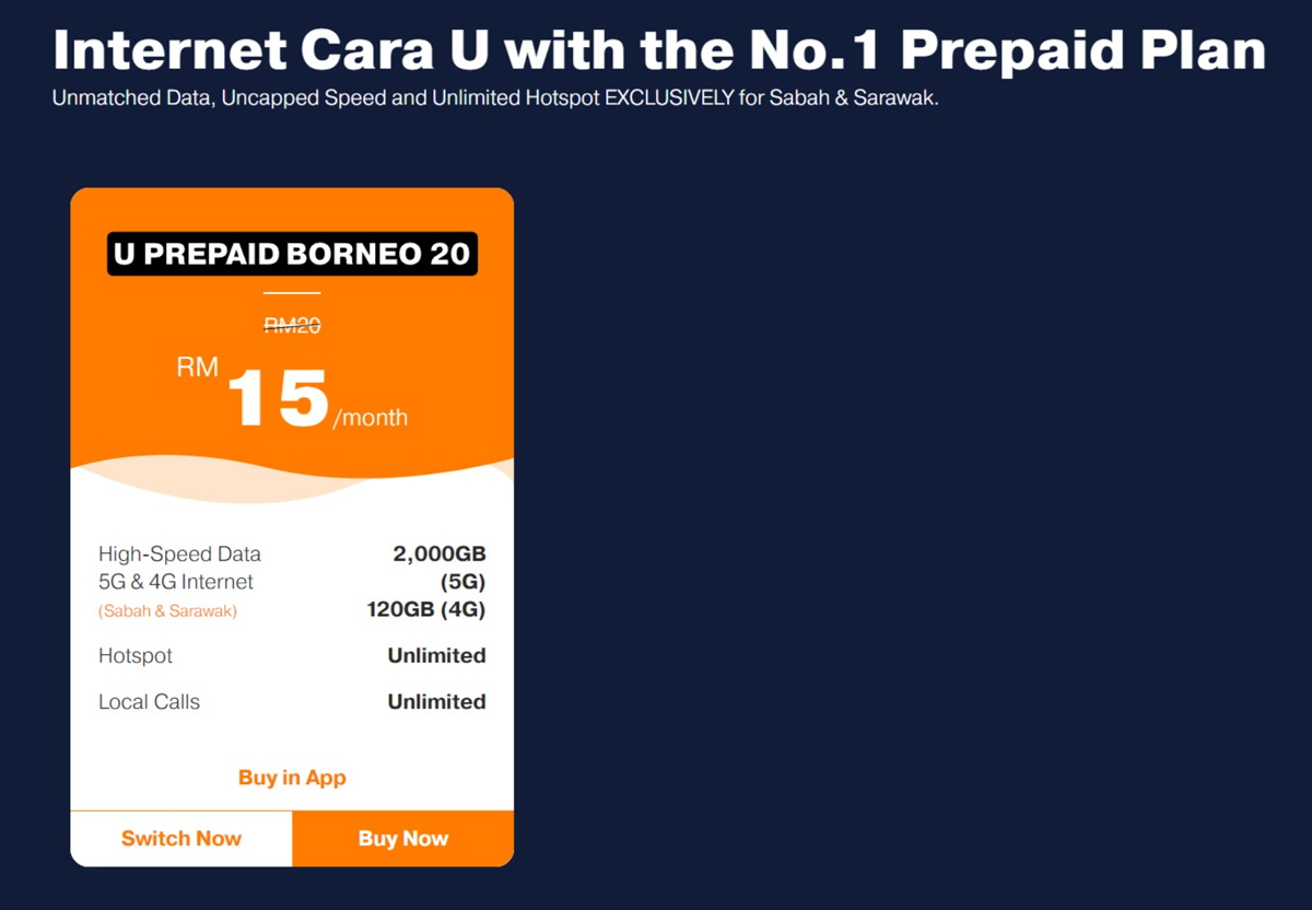U Mobile Postpaid Prepaid Borneo plans launch