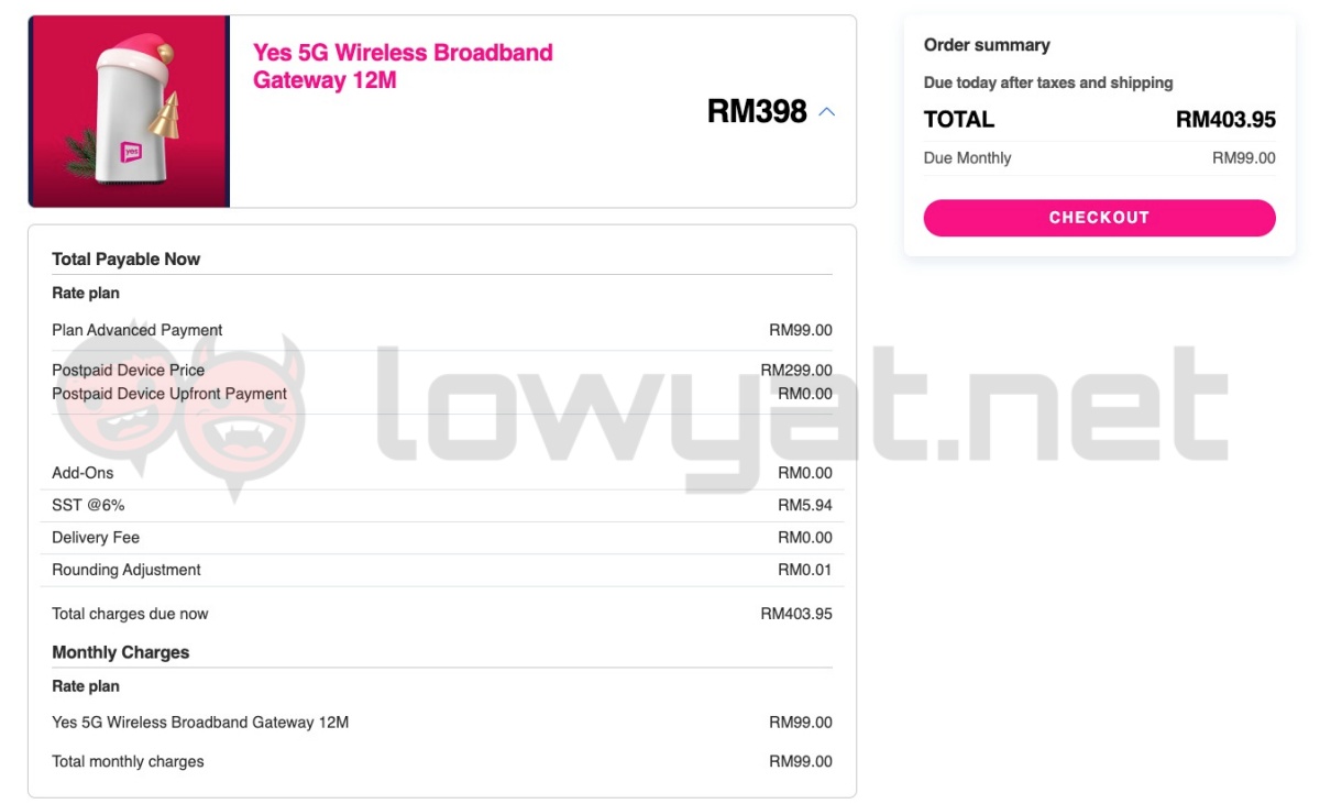 Yes 5G Christmas Wireless Broadband promo