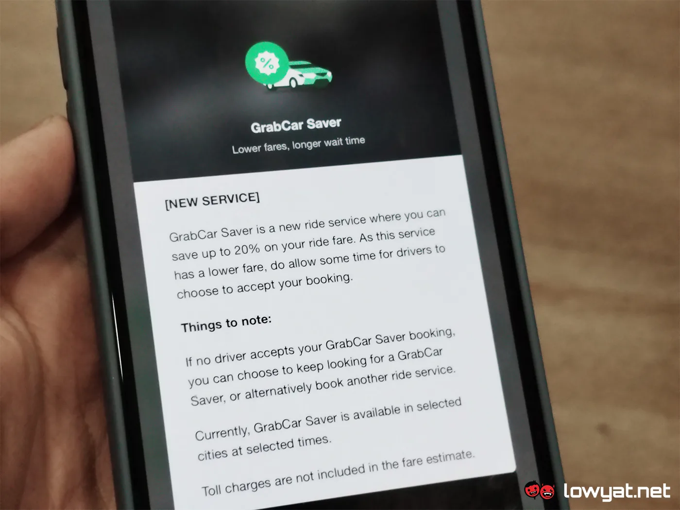 grab grabcar saver