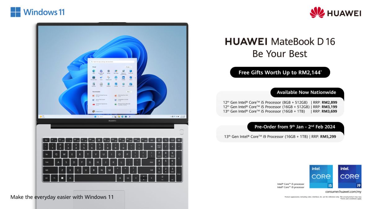 Four things to like about the Huawei Matebook D16 with Intel core i5