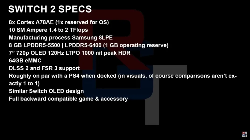Nintendo Switch 2 specs rumour