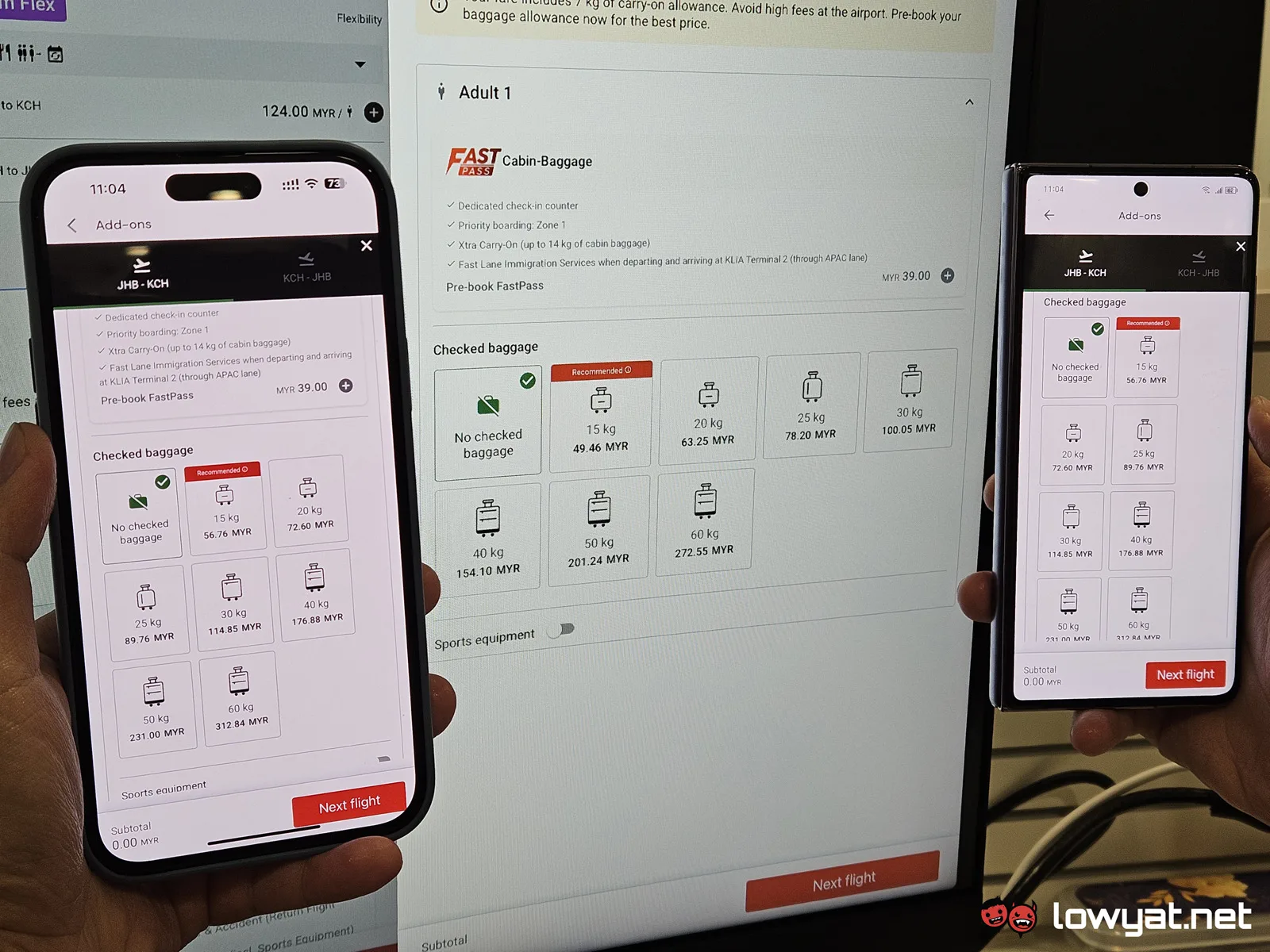airasia baggage price difference iphone