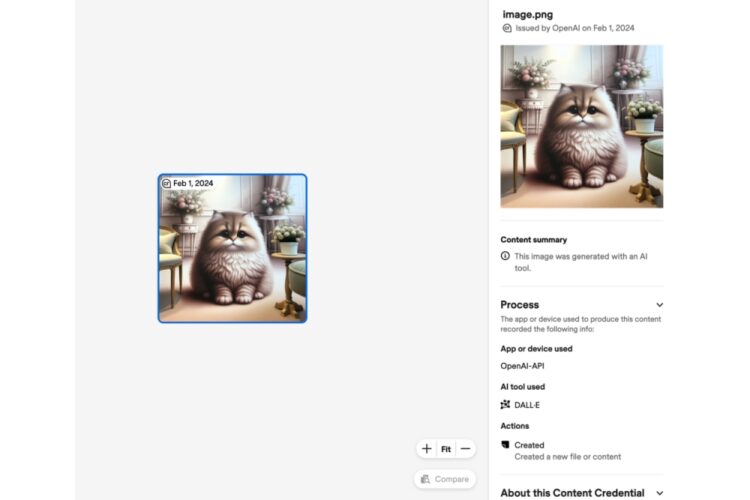 OpenAI DALL-E 3 watermark metadata