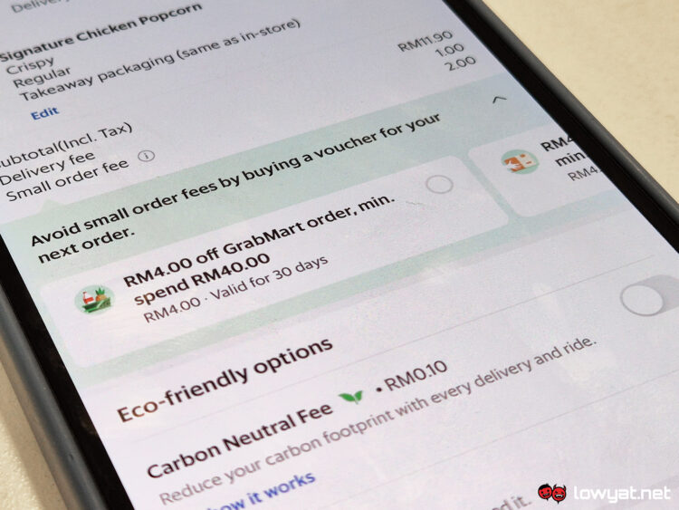 grab grabfood small order fee voucher