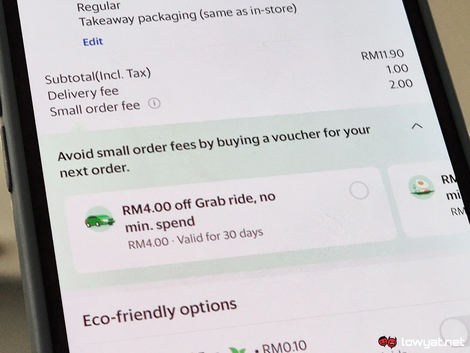 grab grabfood small order fee voucher