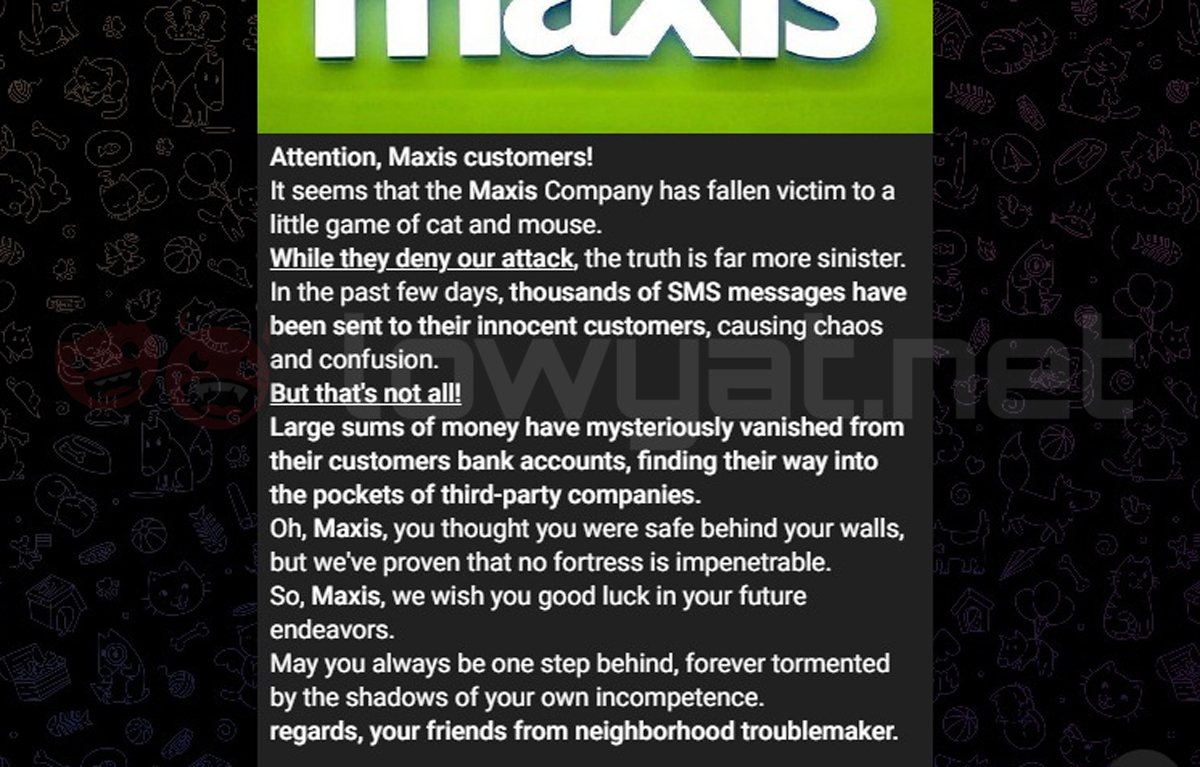 r00tk1t maxis phishing sms