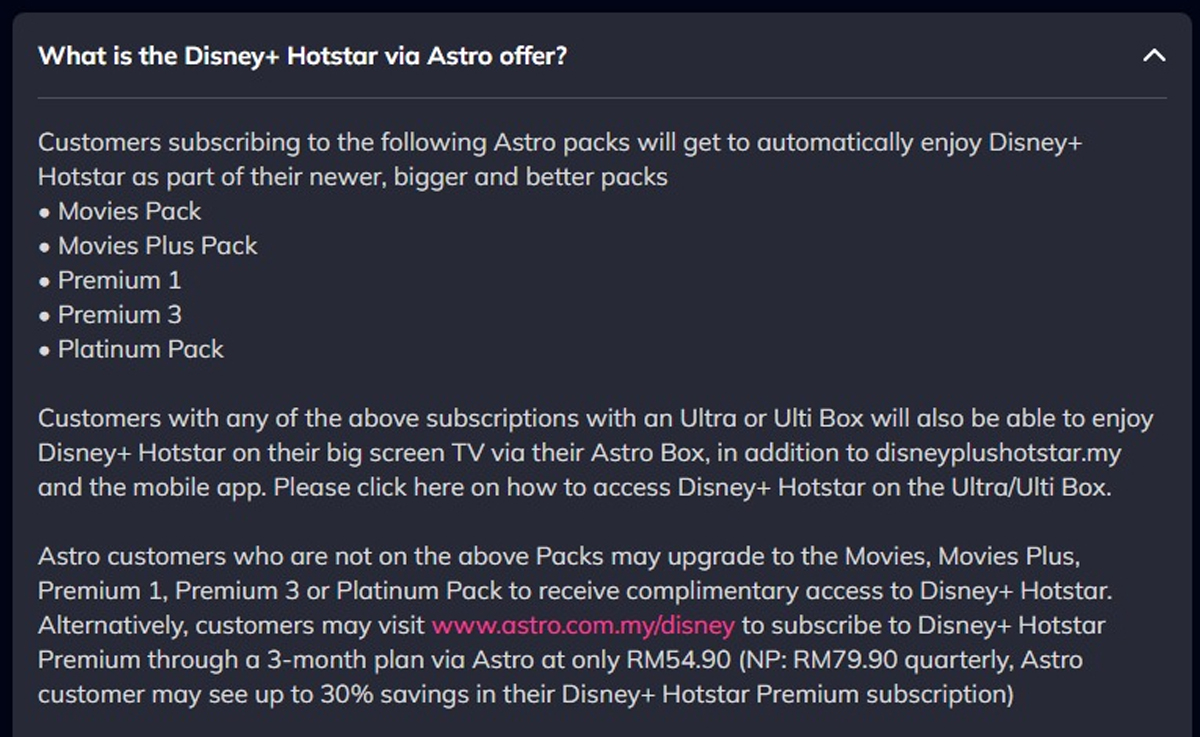 Astro Disney Plus Hotstar changes