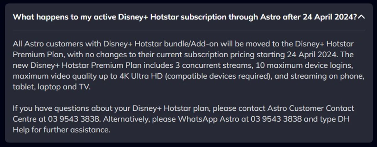 Astro Disney Plus Hotstar changes