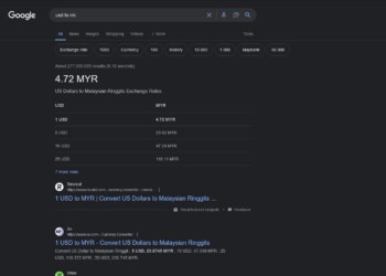 Google currency converter box no RM