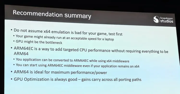 Qualcomm Snapdragon X Elite Windows games summary