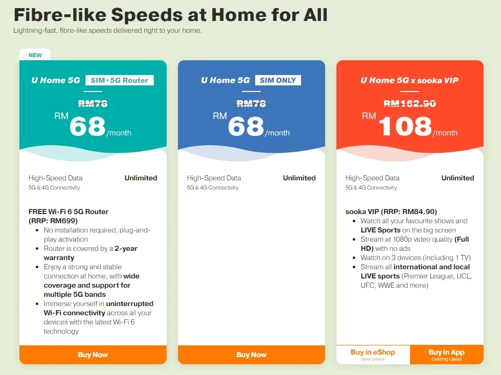 U Mobile new U Home 5G Bundle