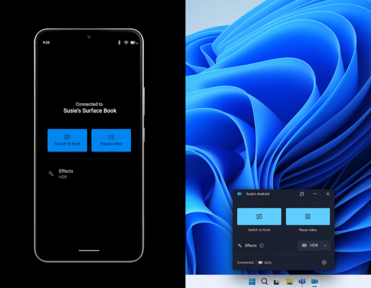 microsoft windows 11 android webcam
