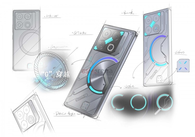 Infinix GT 20 Pro design sketch