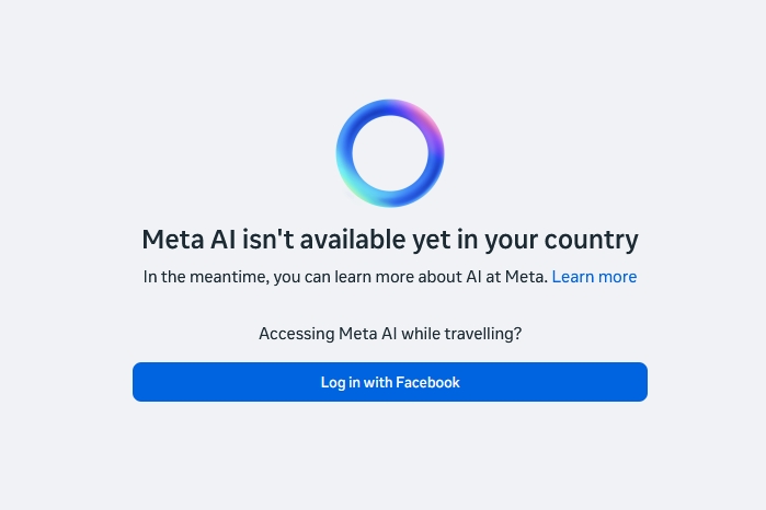 Meta AI not available