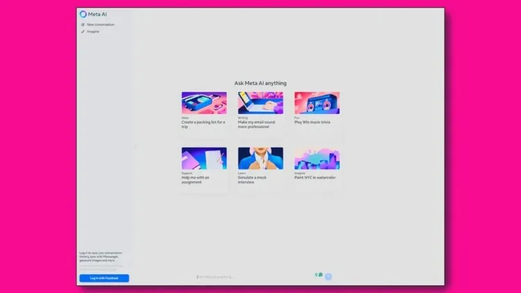 Meta AI website