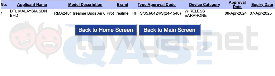 realme buds air 6 pro sirim