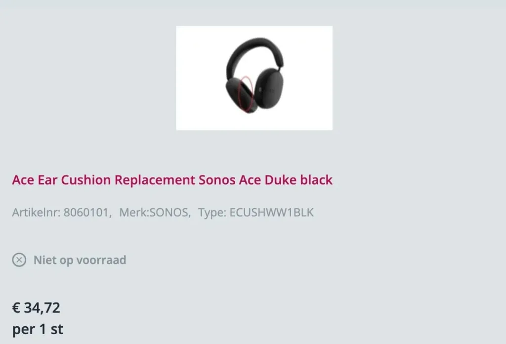 Sonos Ace cushion replacement