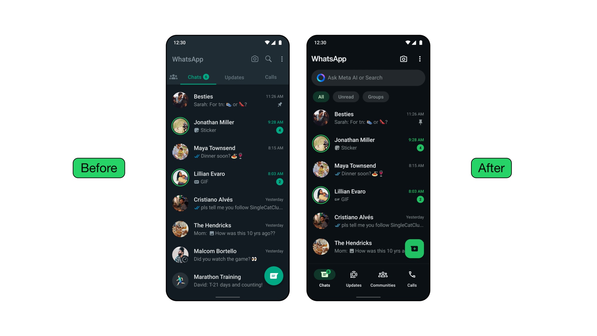 WhatsApp_interface update android ios