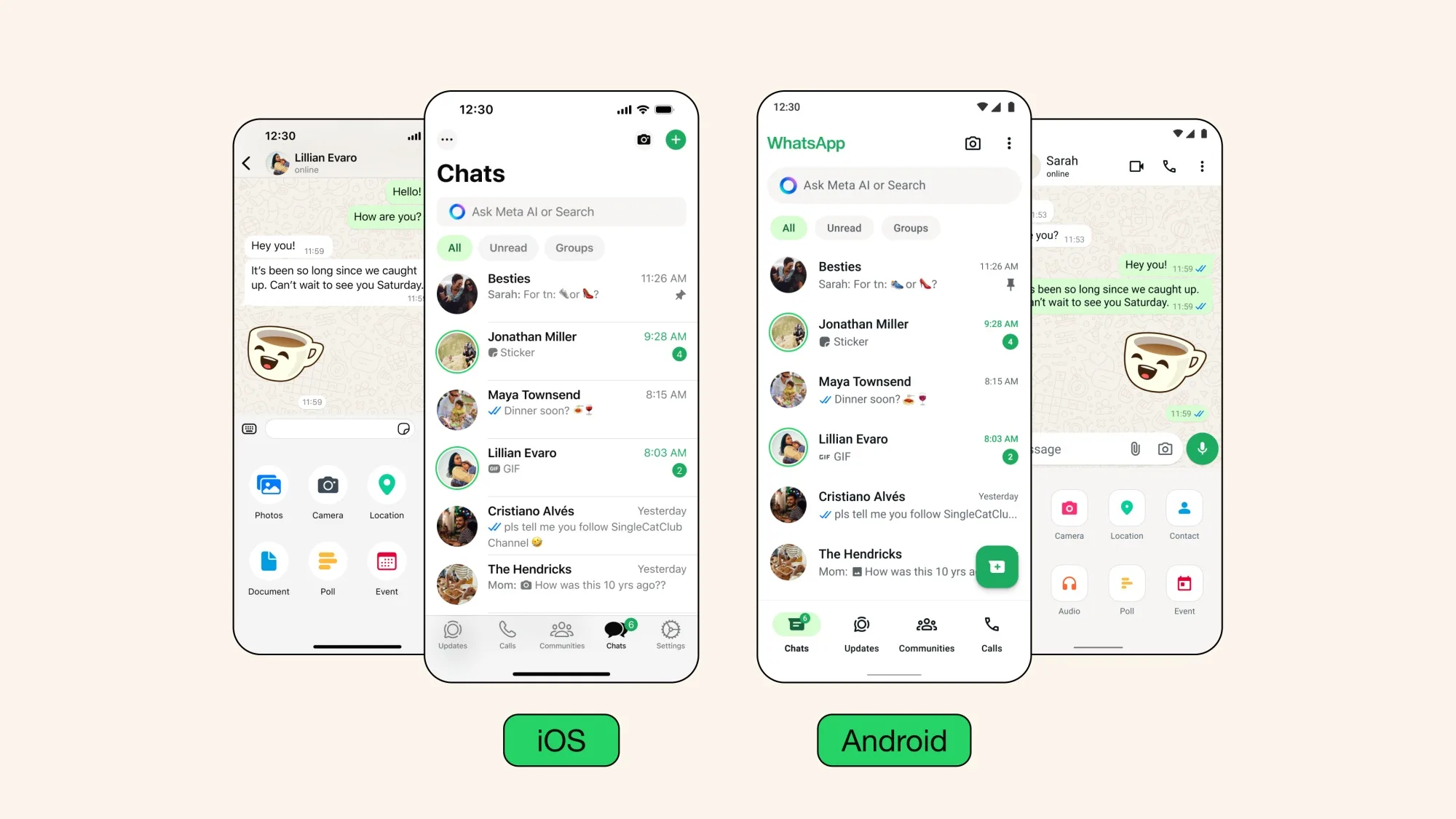 WhatsApp_interface update android ios