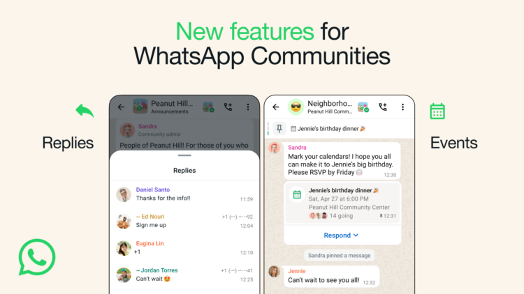 whatsapp communities events