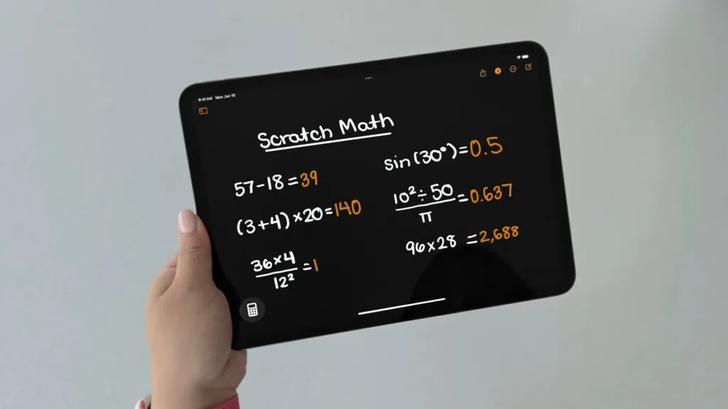 iPadOS 18 calculator