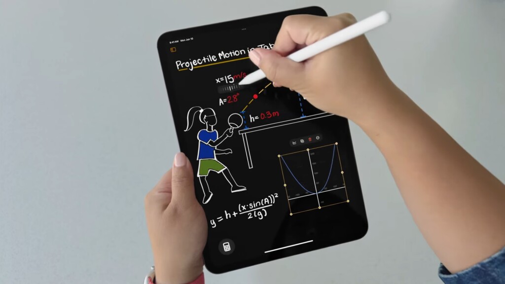 iPadOS 18 calculator graph