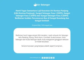 Air Selangor 23 july water disruption