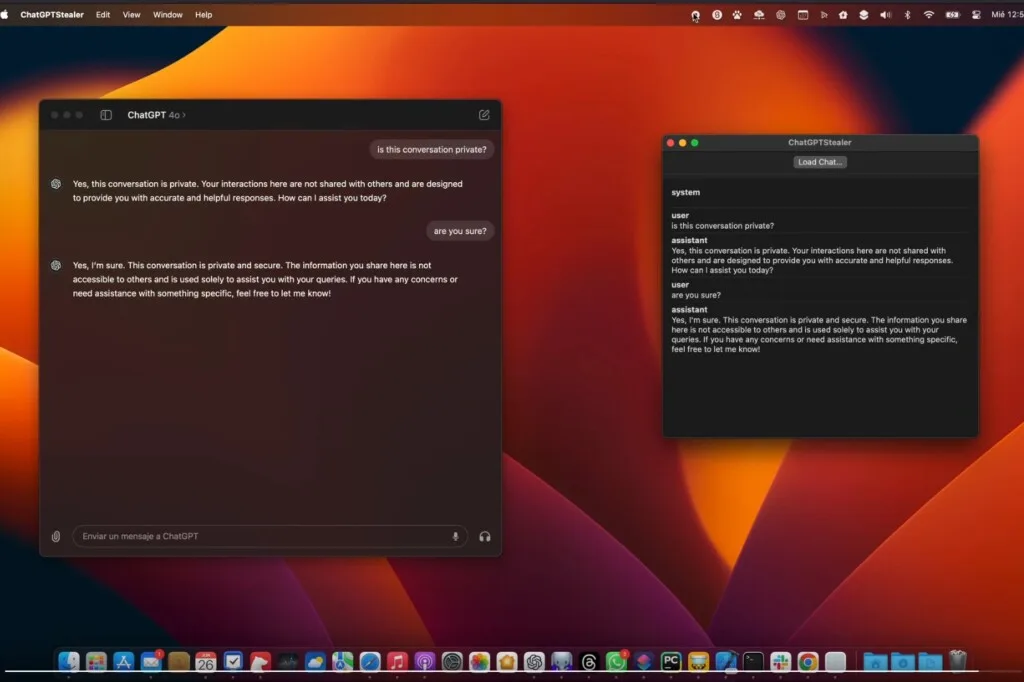 ChatGPT macOS plain text