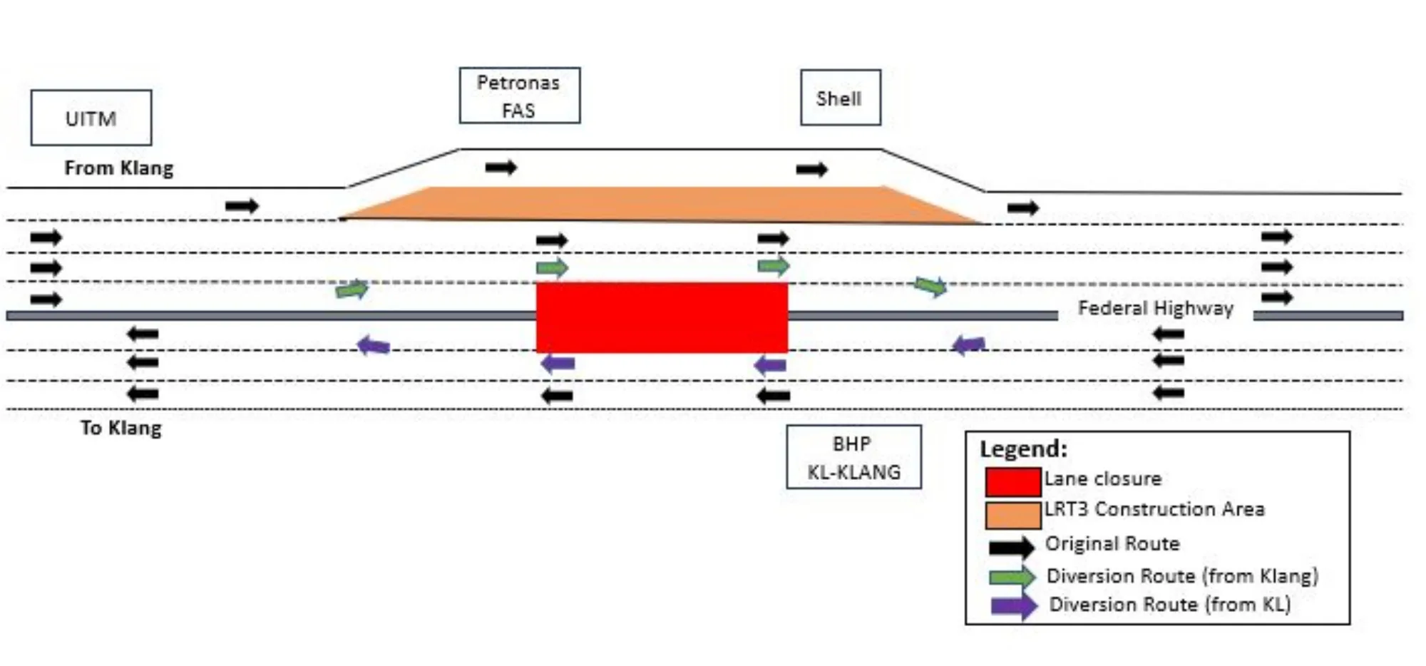 Federal High lane closures lrt3