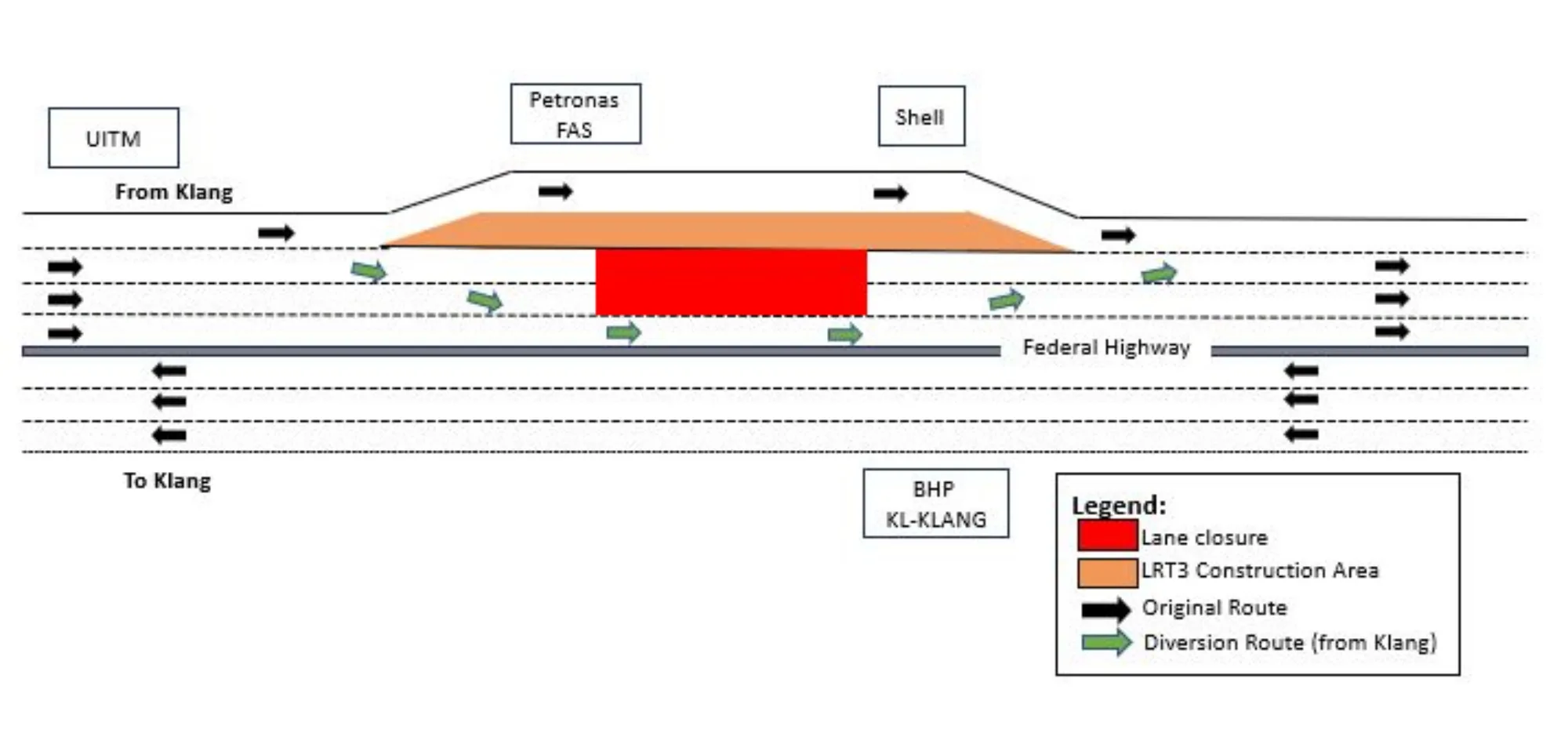 Federal High lane closures lrt3