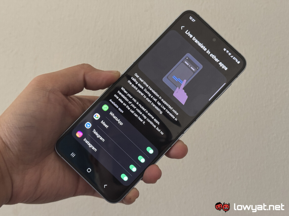 Samsung Galaxy Live Translate Third Party Apps support
