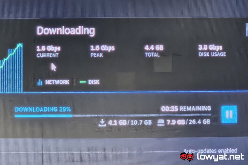 ViewQwest 10Gbps speed test Steam