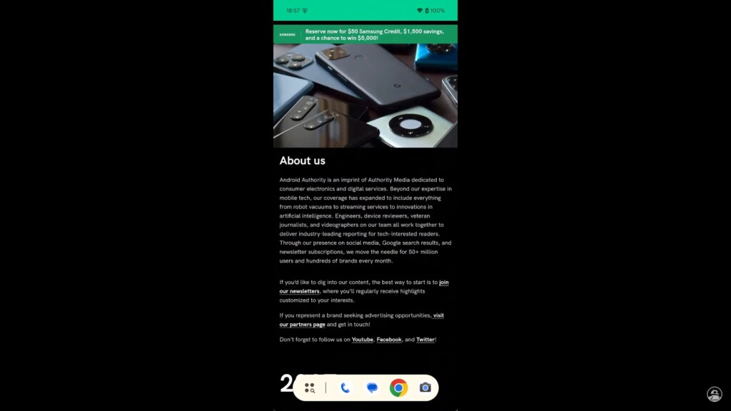 Android 15 beta 4 phone taskbar