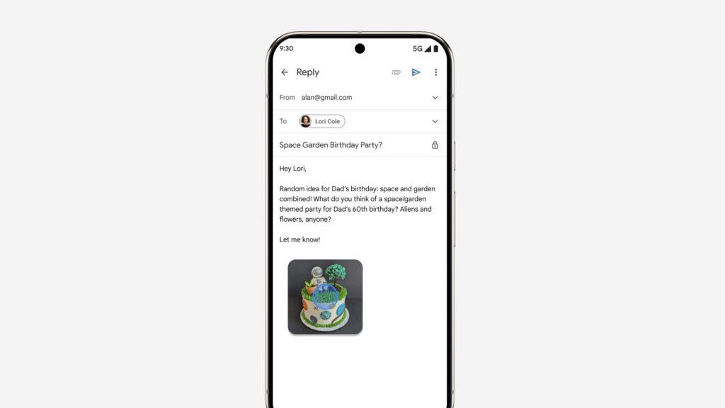 Google Gemini drop into gmail