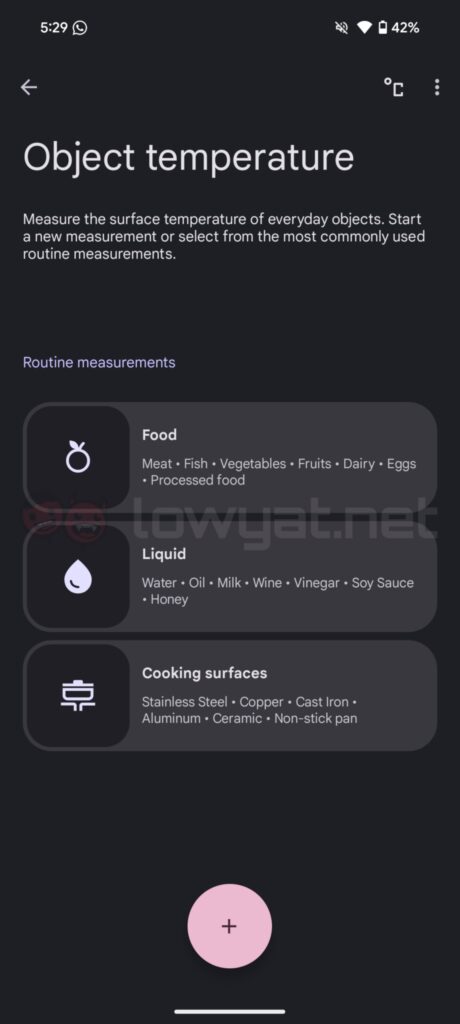 Pixel 9 Pro temperature sensor