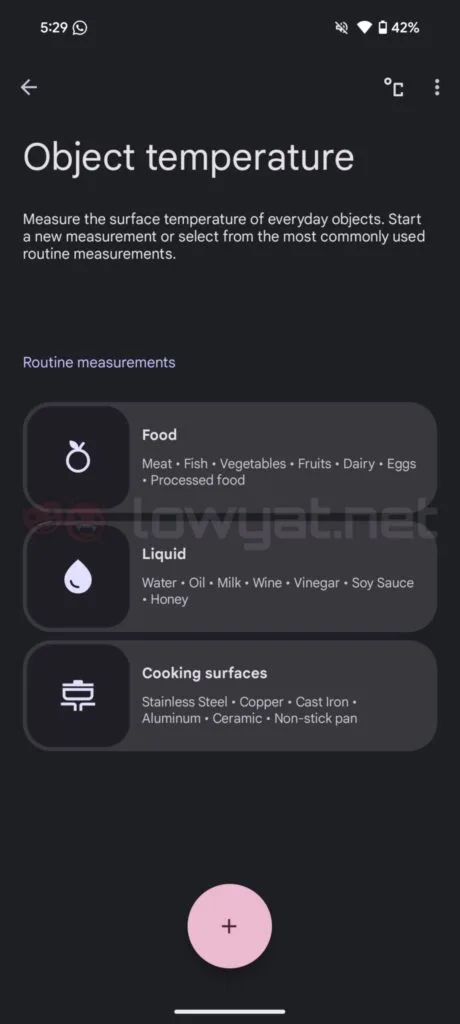 Pixel 9 Pro temperature sensor