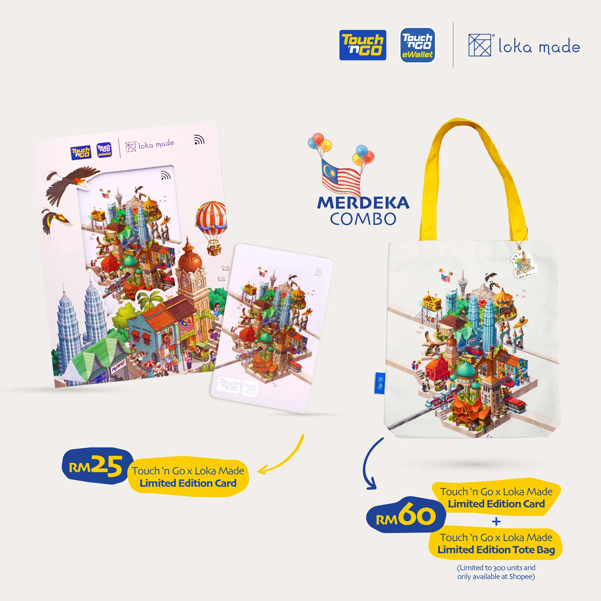 TnG Loka Made Merdeka card tote bag