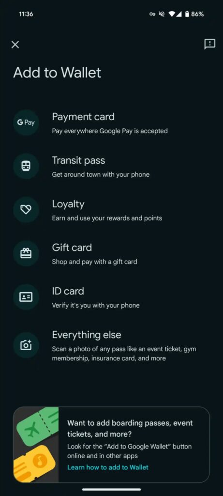 Google Wallet Everything Else