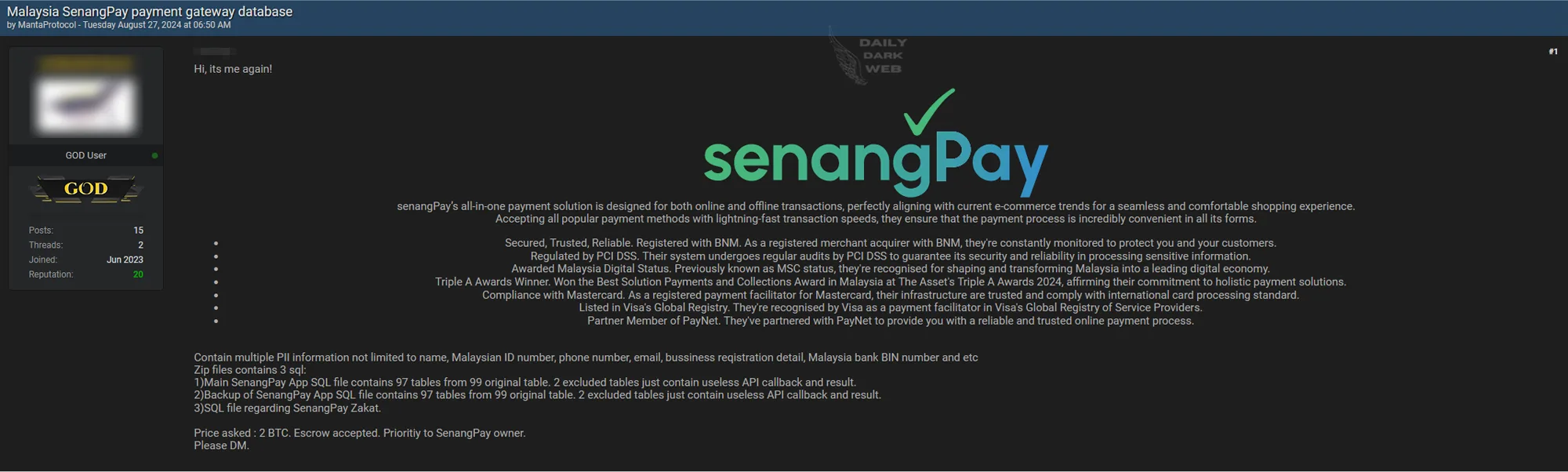 senangpay database breach